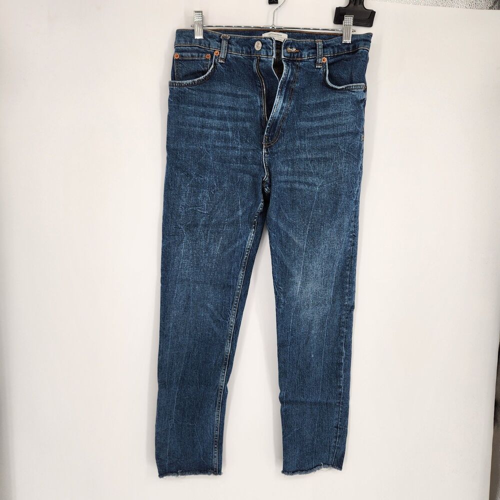 Zara Jeans Womens Size 4 Dark Denim Pocket Button Jeans